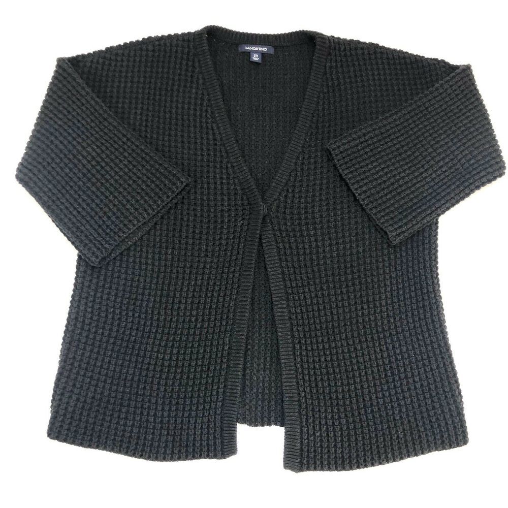 Lands’ End Black Knit Cardigan